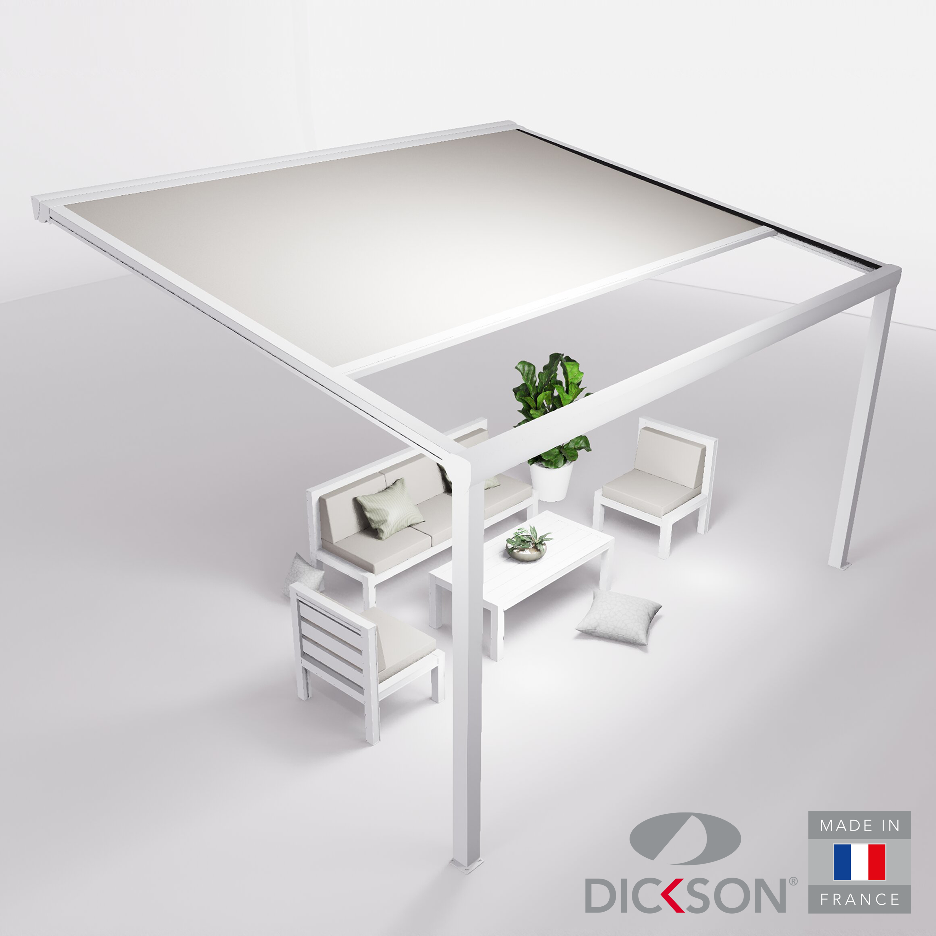 Ensemble Pergola toile et salon de jardin TILA - 5 places