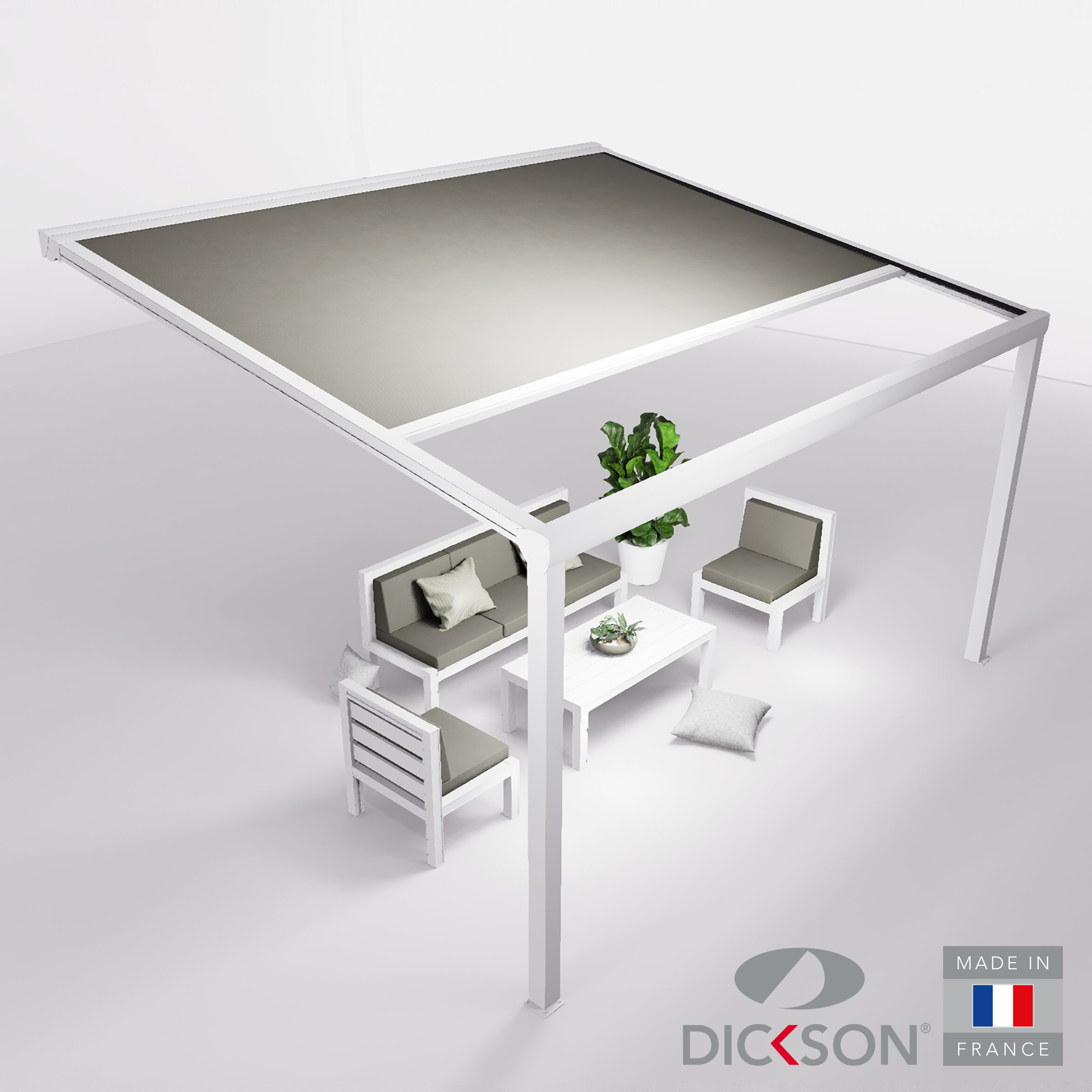 Ensemble Pergola toile et salon de jardin TILA - 5 places