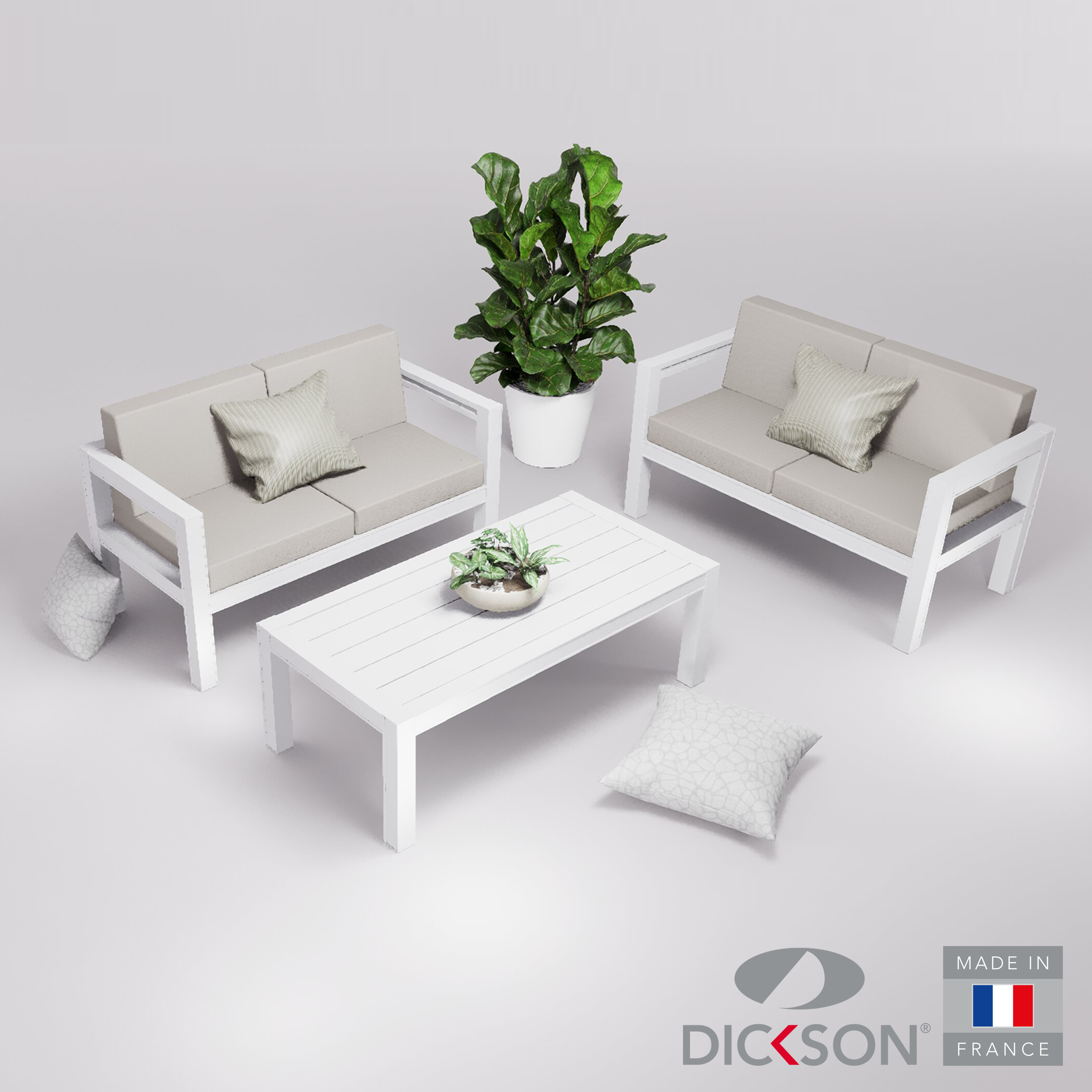 Salon de jardin 4 places - canapés accoudoirs