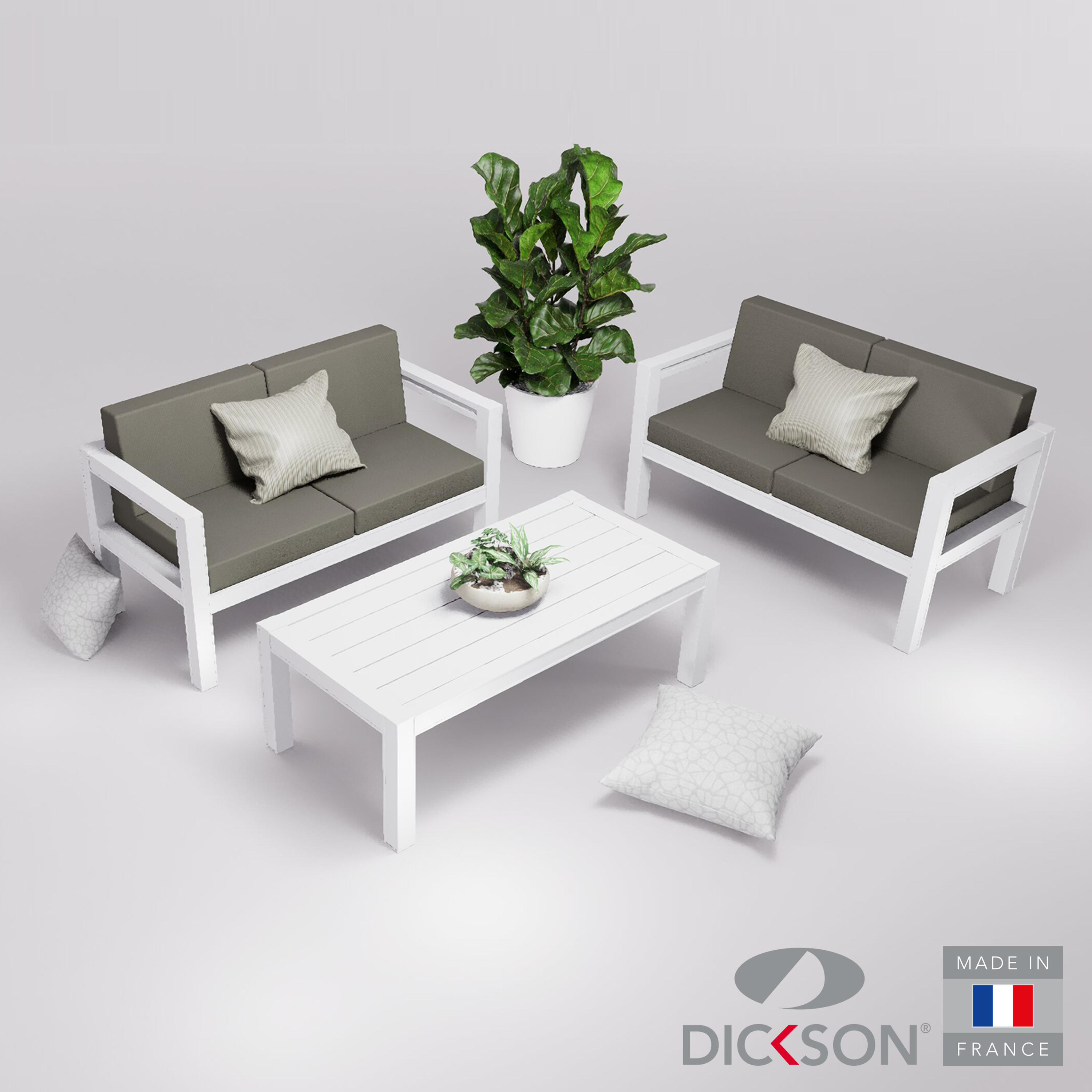 Salon de jardin 4 places - canapés accoudoirs