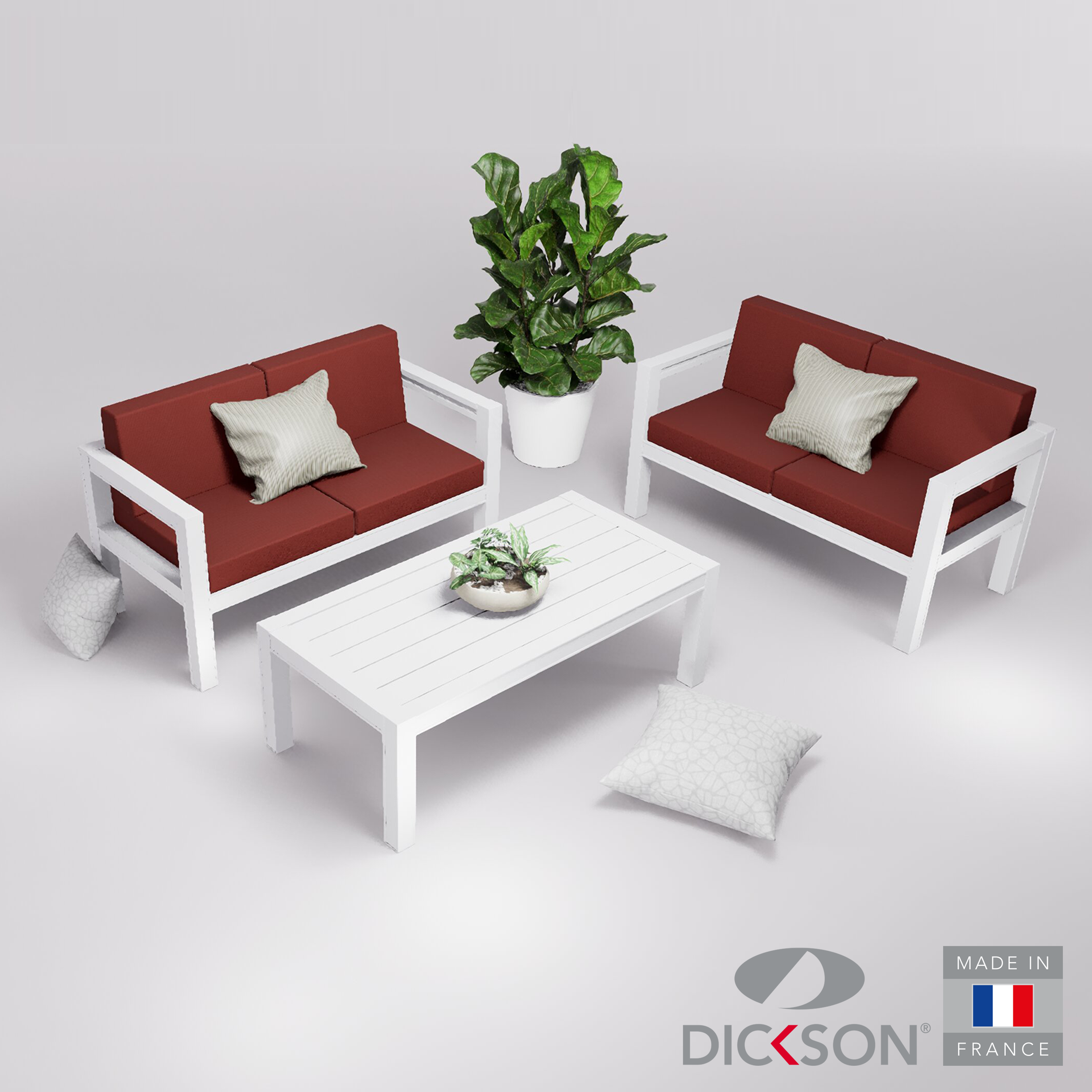 Salon de jardin 4 places - canapés accoudoirs