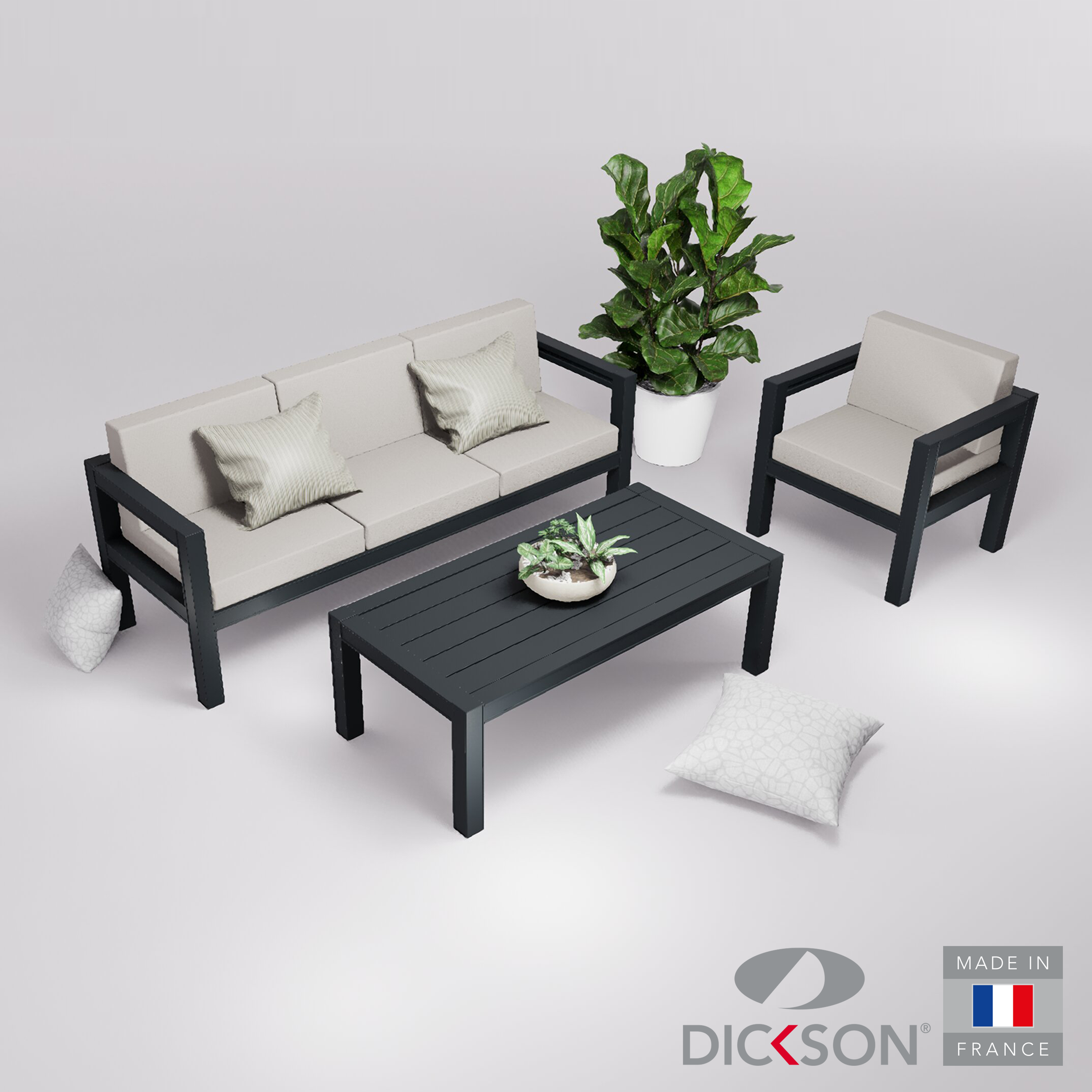 Salon de jardin 4 places accoudoirs