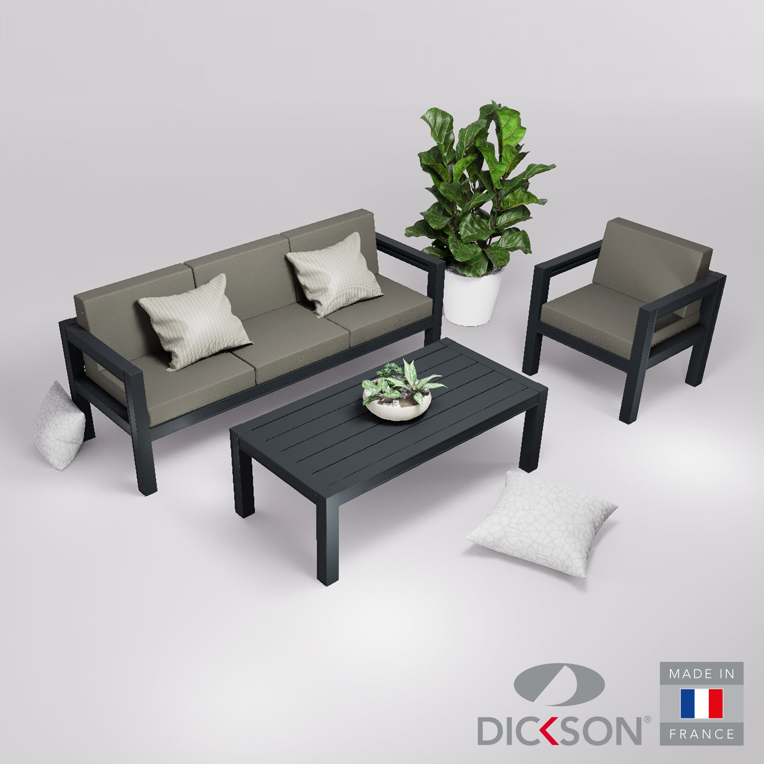 Salon de jardin 4 places accoudoirs