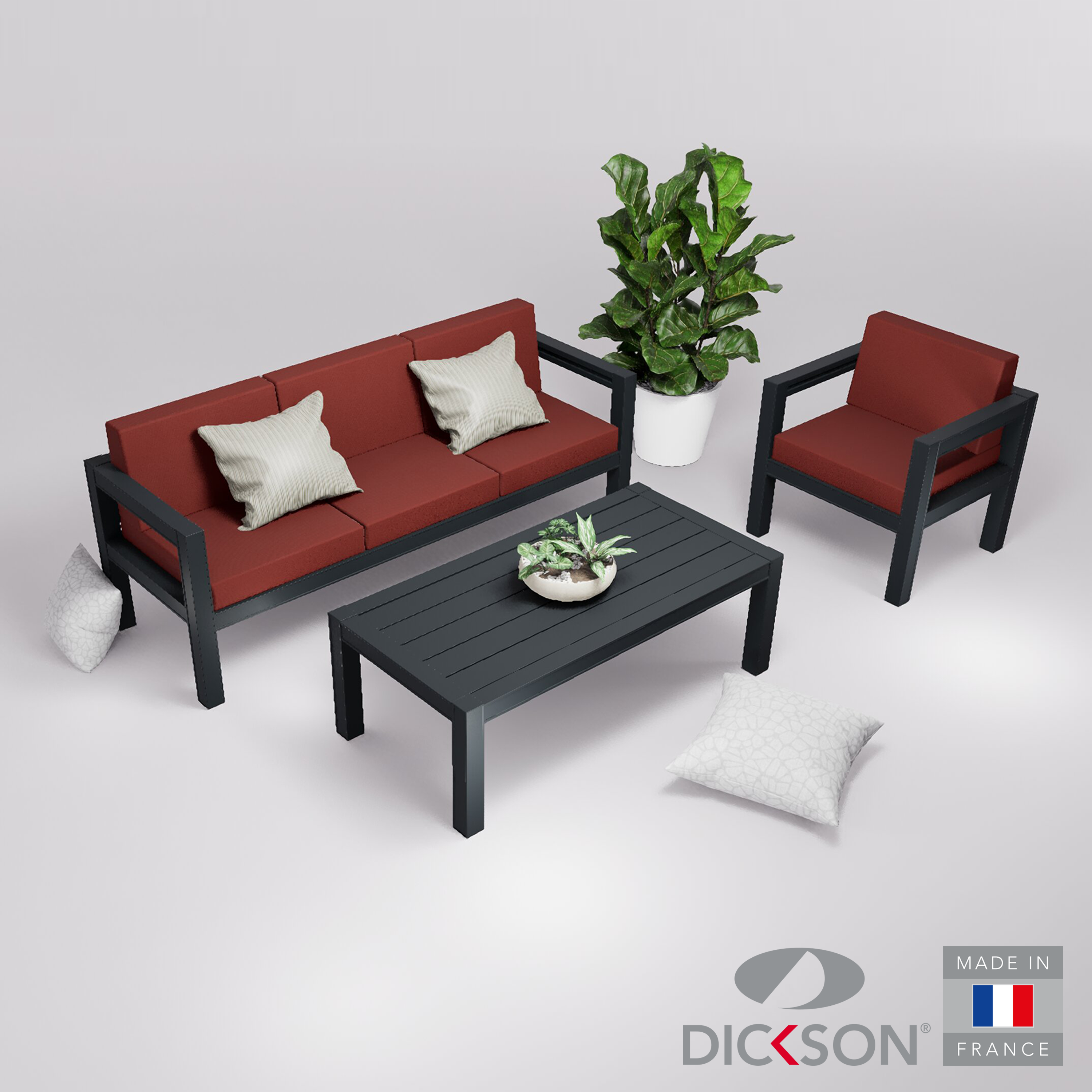 Salon de jardin 4 places accoudoirs