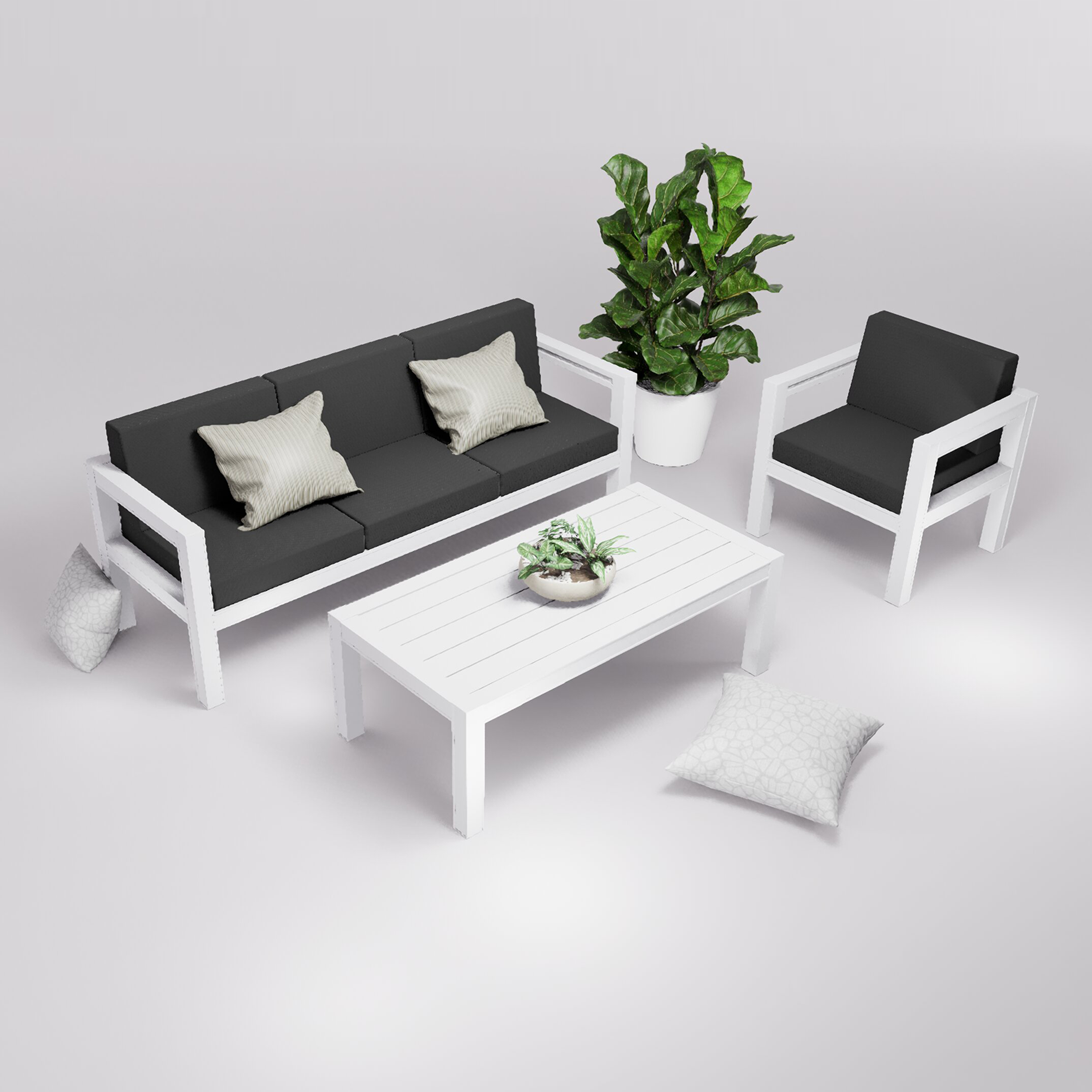 Salon de jardin 4 places accoudoirs