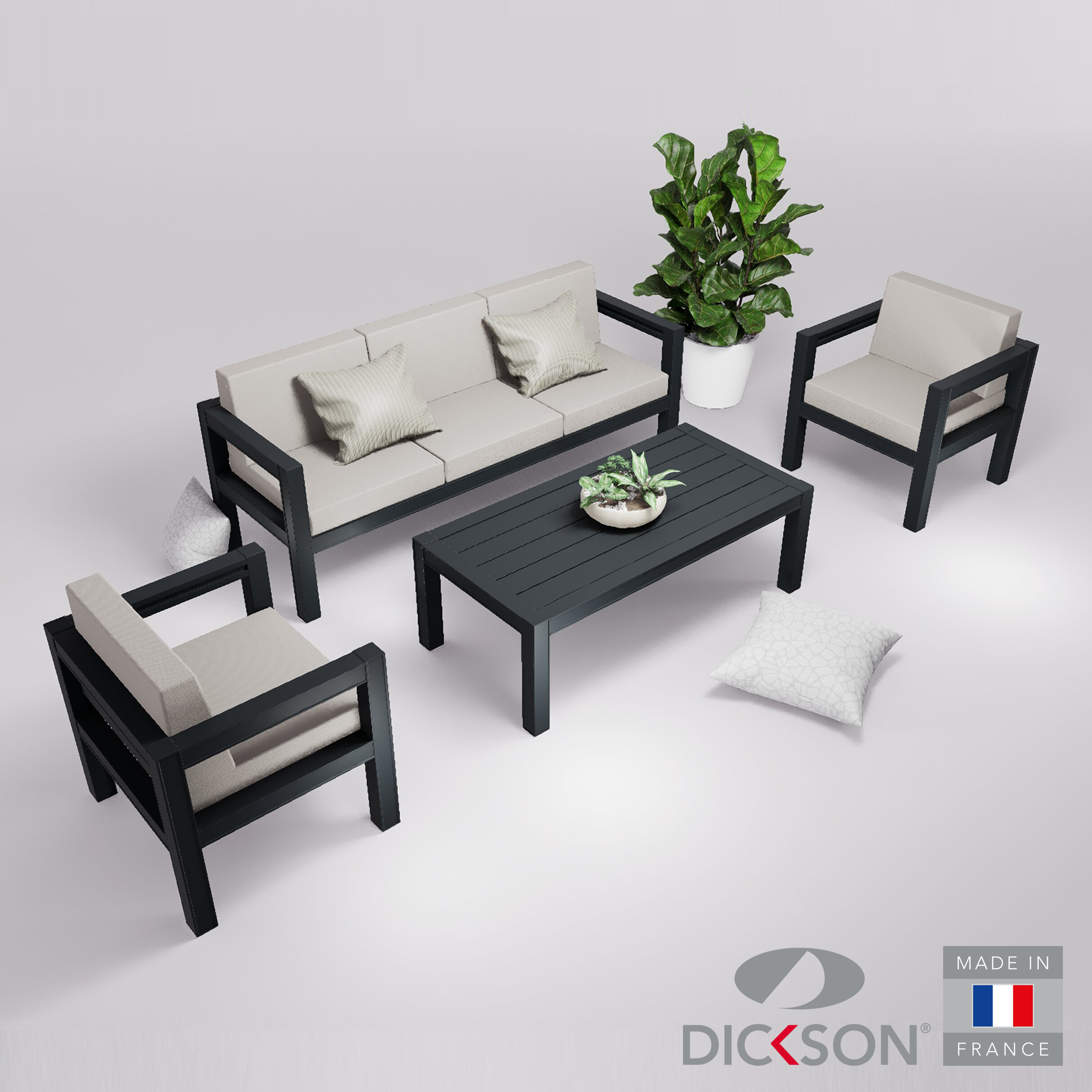 Salon de jardin 5 places accoudoirs