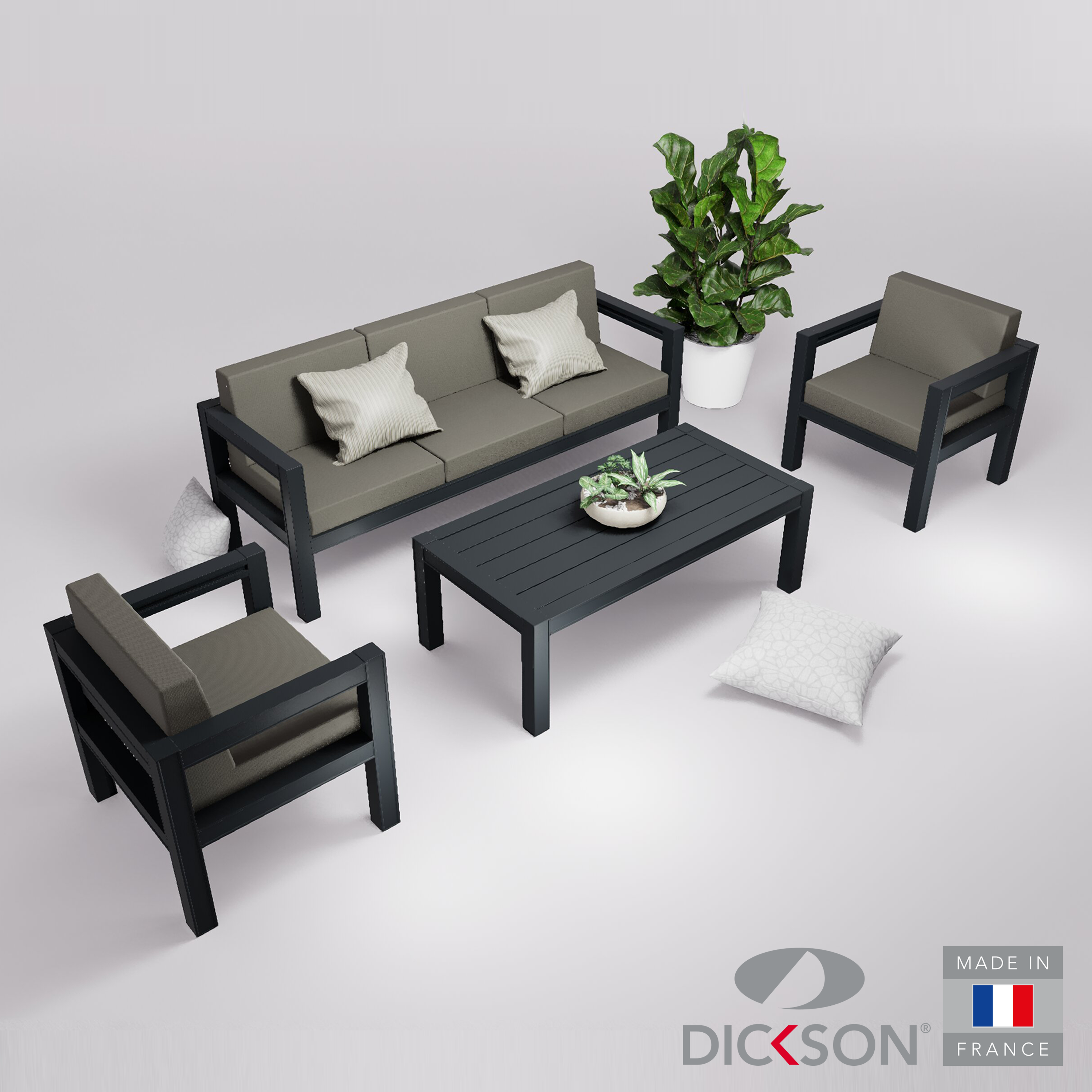 Salon de jardin 5 places accoudoirs
