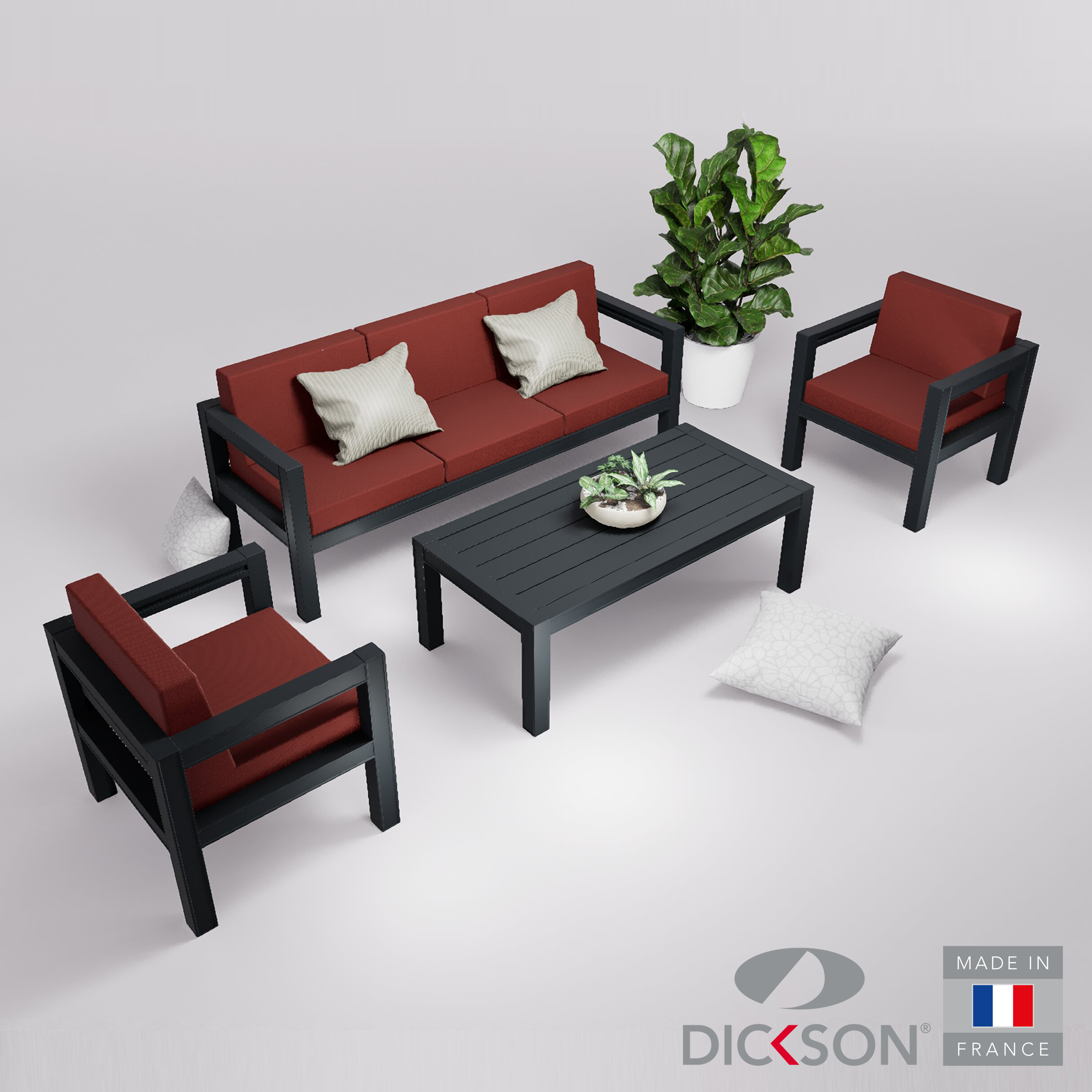 Salon de jardin 5 places accoudoirs