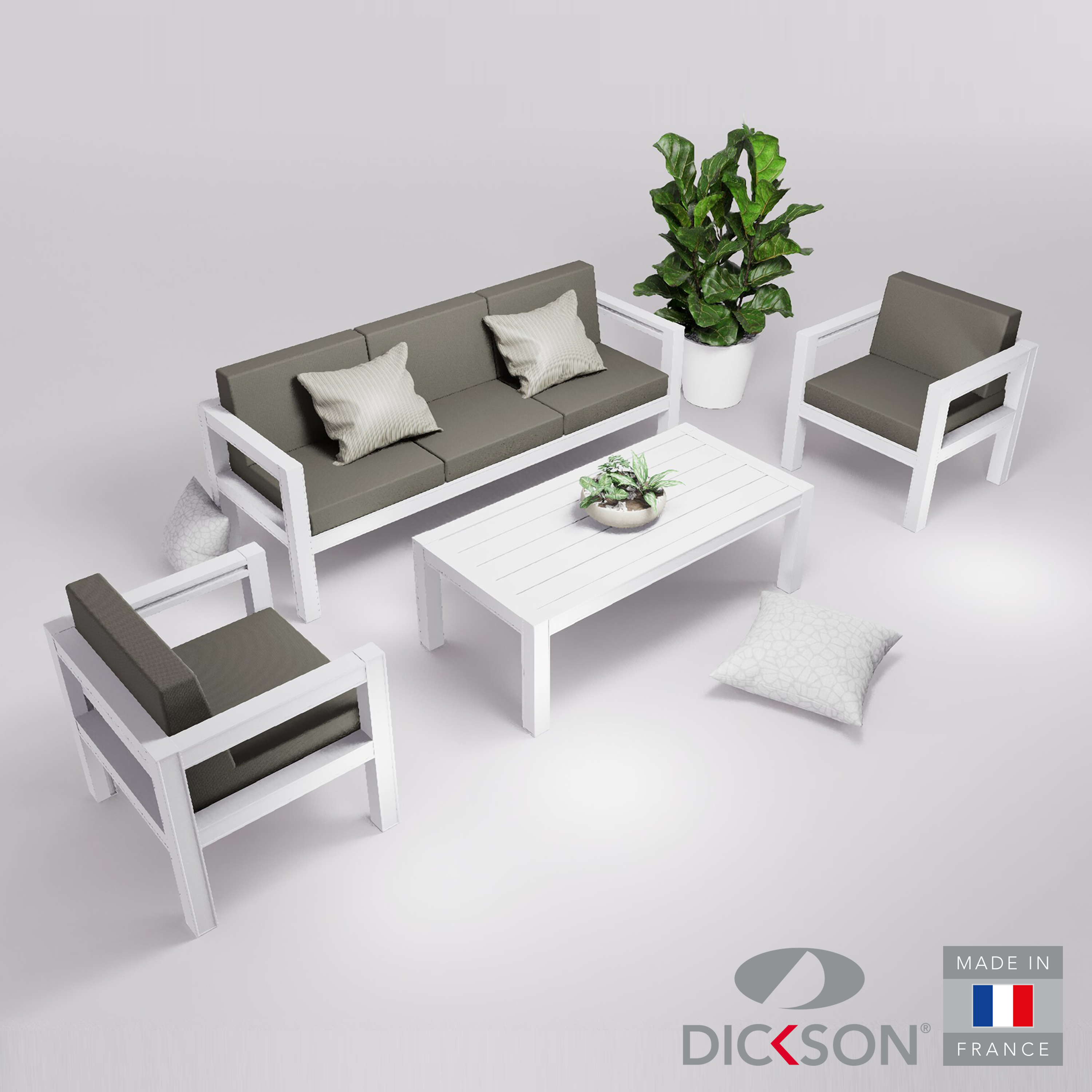 Salon de jardin 5 places accoudoirs