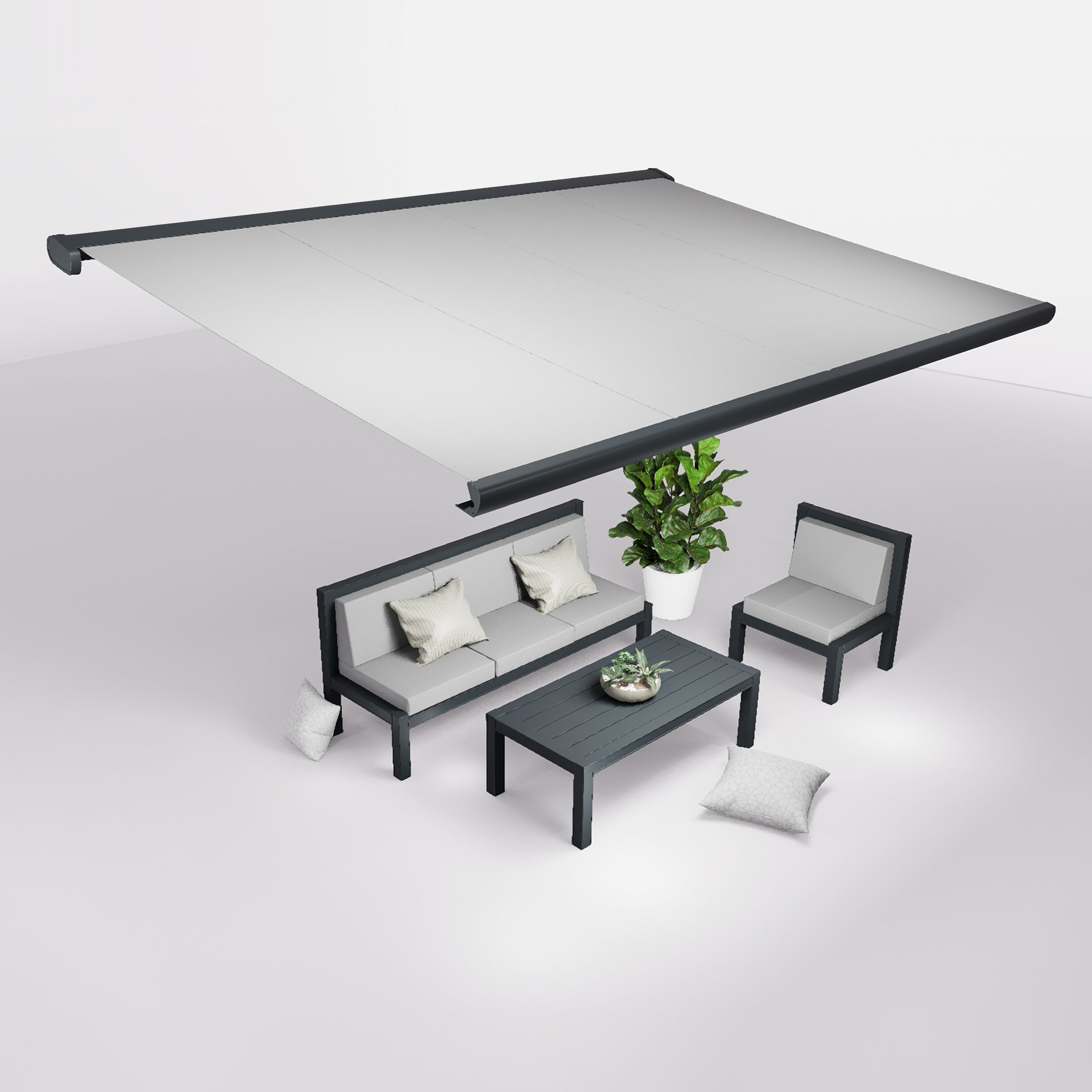 Ensemble Store banne et salon de jardin MEEL - 4 places
