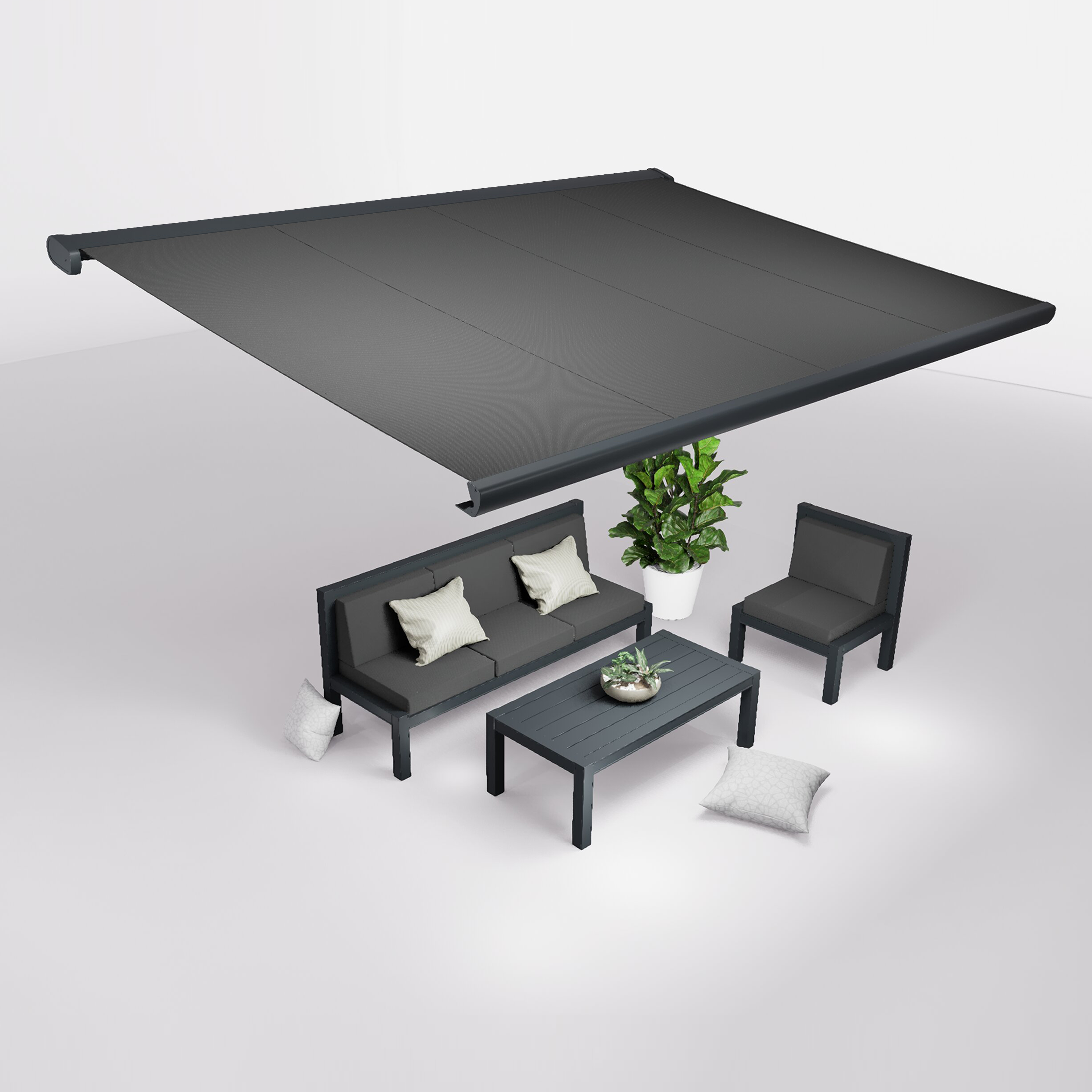 Ensemble Store banne et salon de jardin MEEL - 4 places