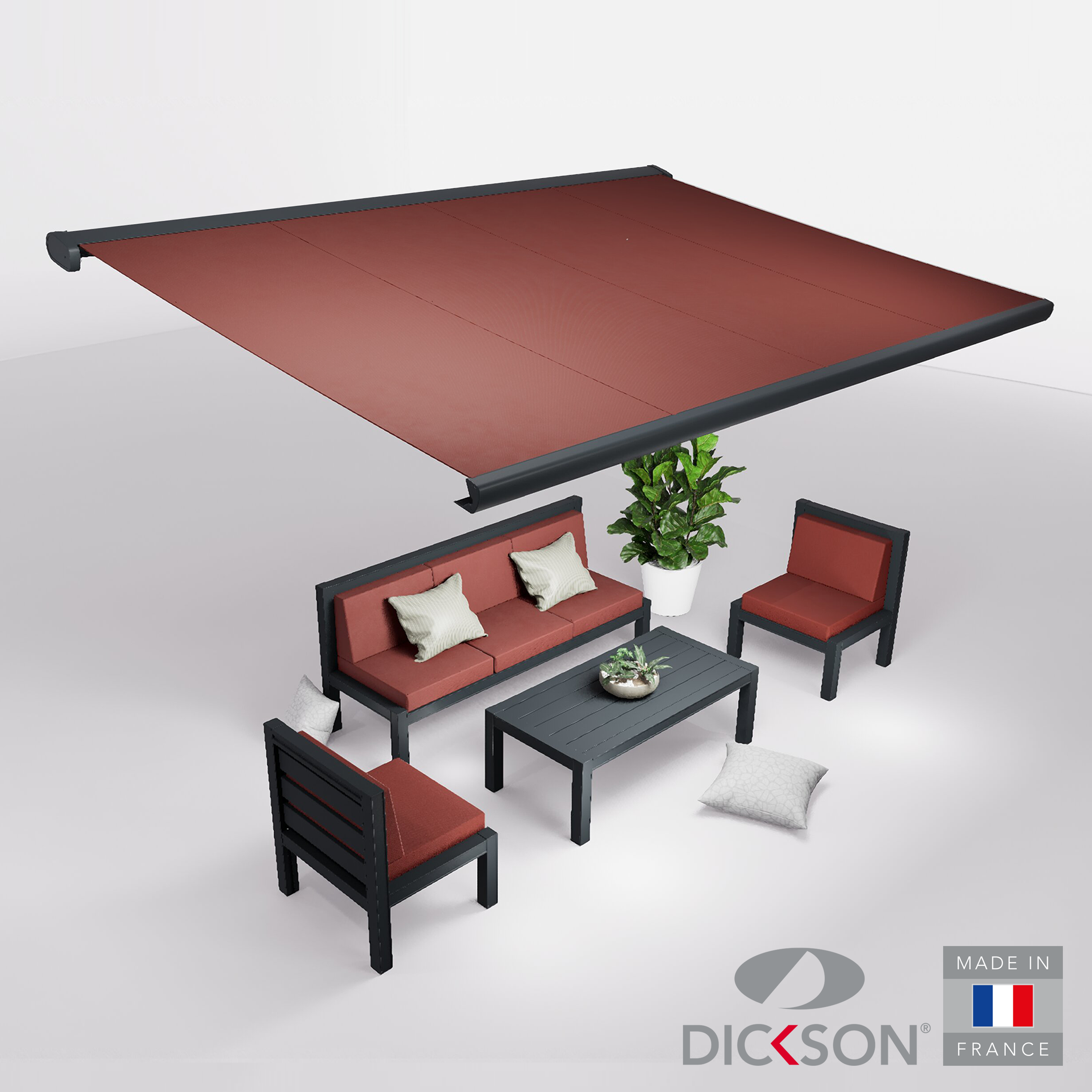 Ensemble Store banne et salon de jardin MEEL - 5 places