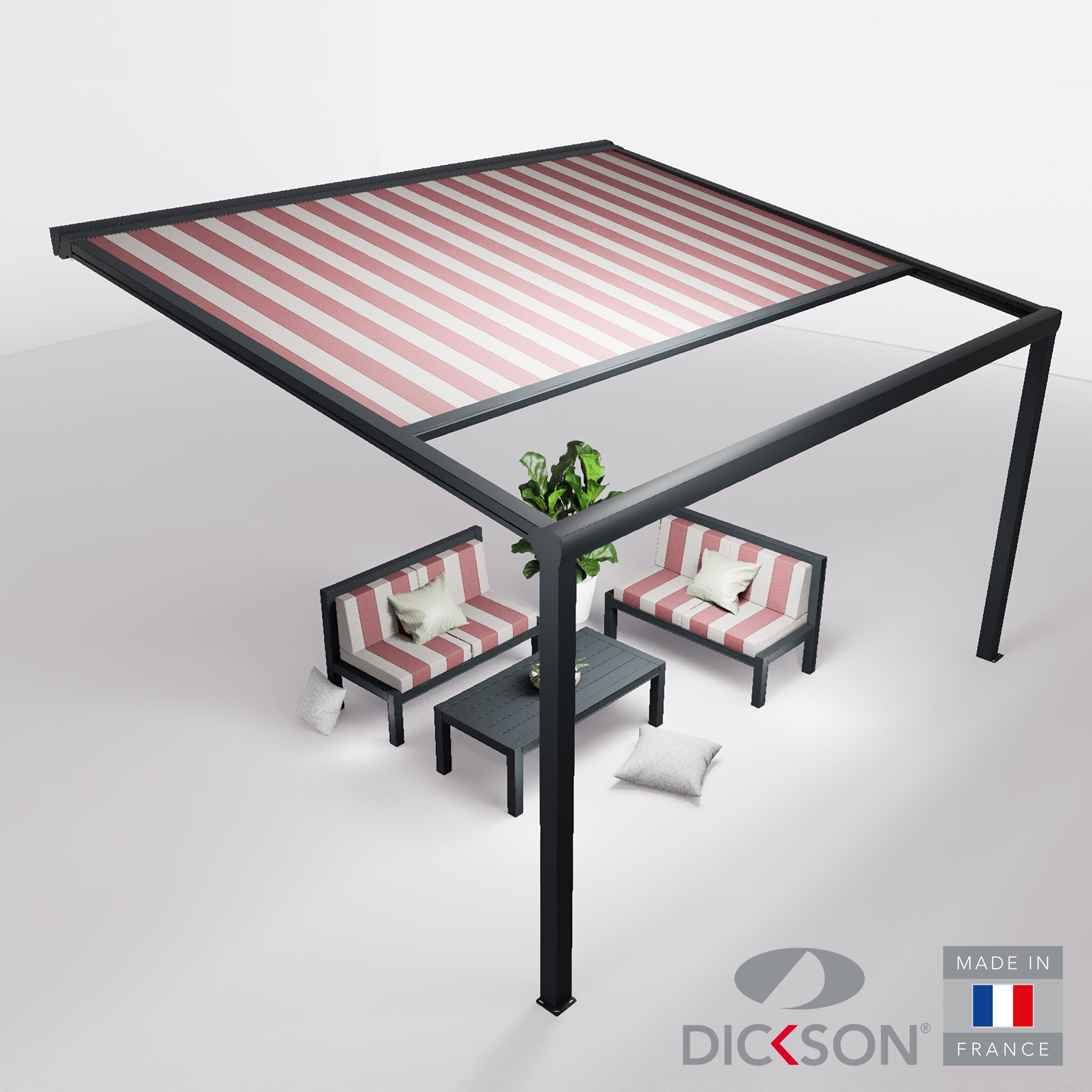 Ensemble Pergola toile et salon de jardin TILA - 4 places Canapés