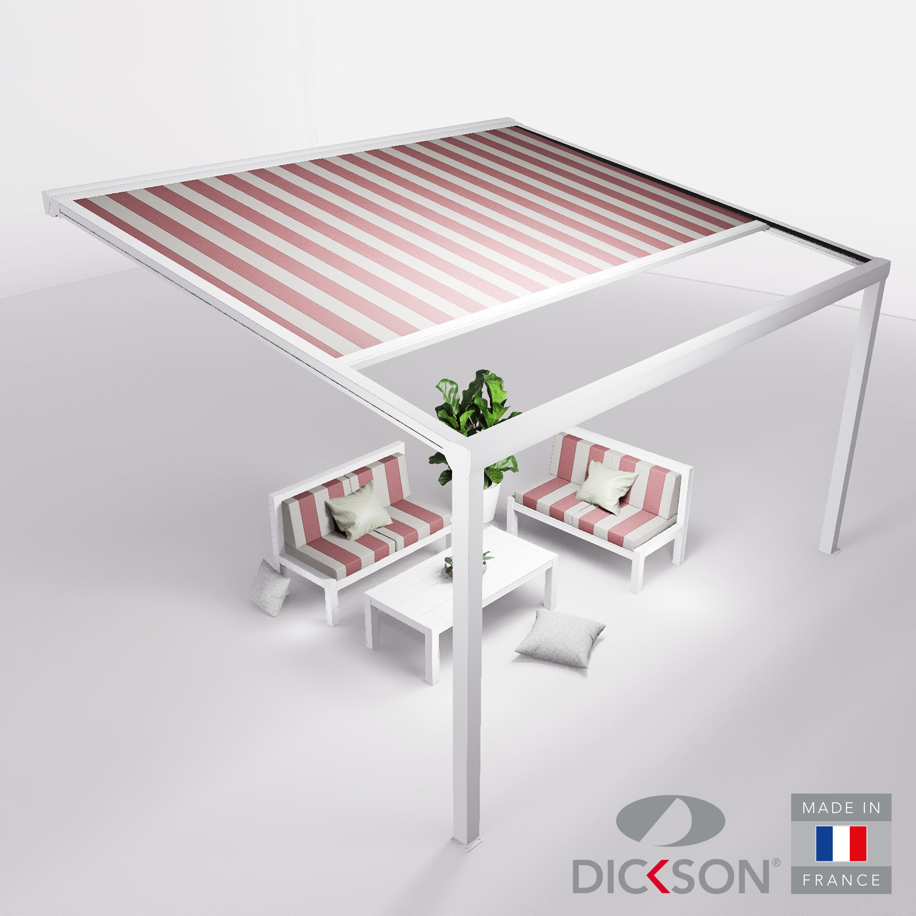 Ensemble Pergola toile et salon de jardin TILA - 4 places Canapés
