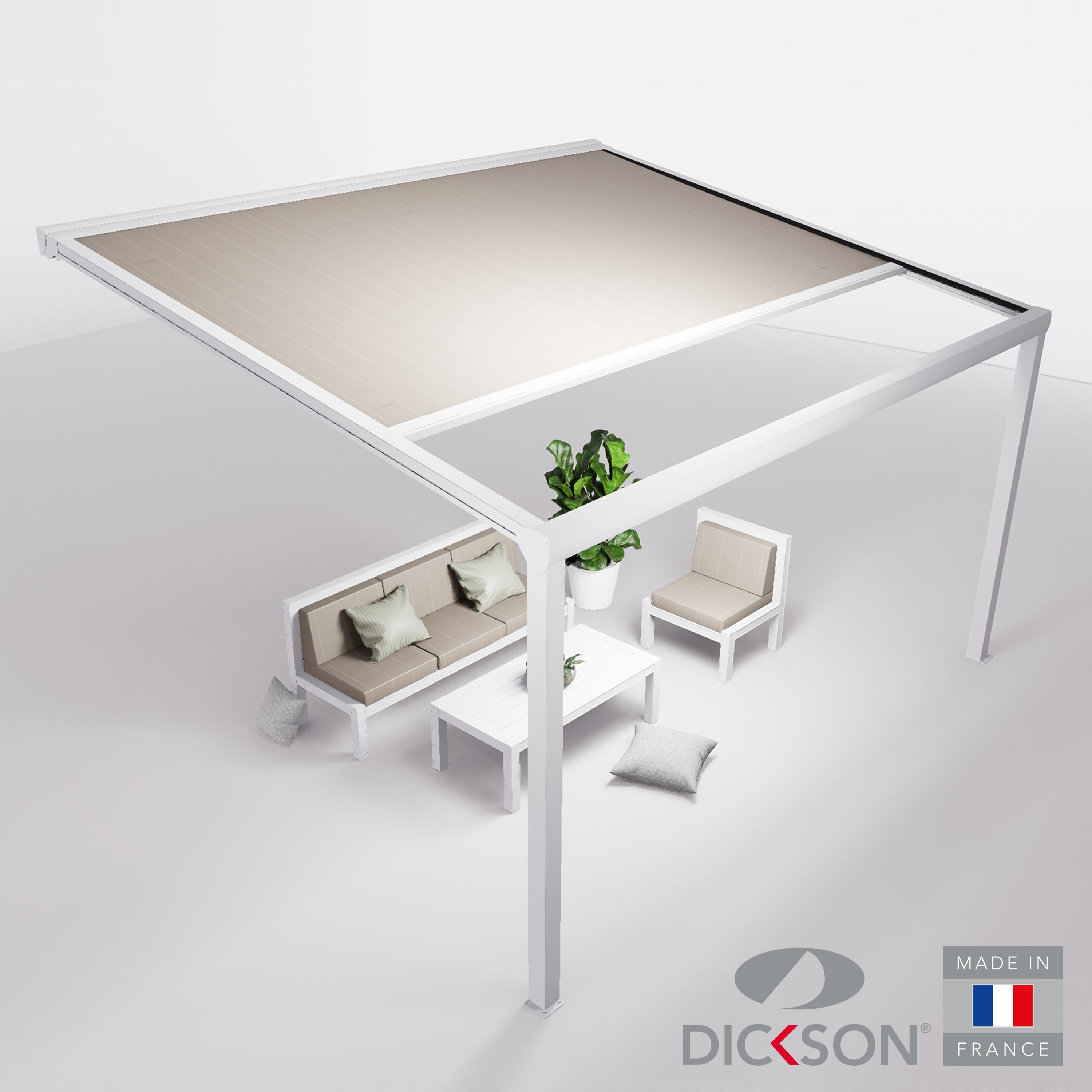 Ensemble Pergola toile et salon de jardin TILA - 4 places