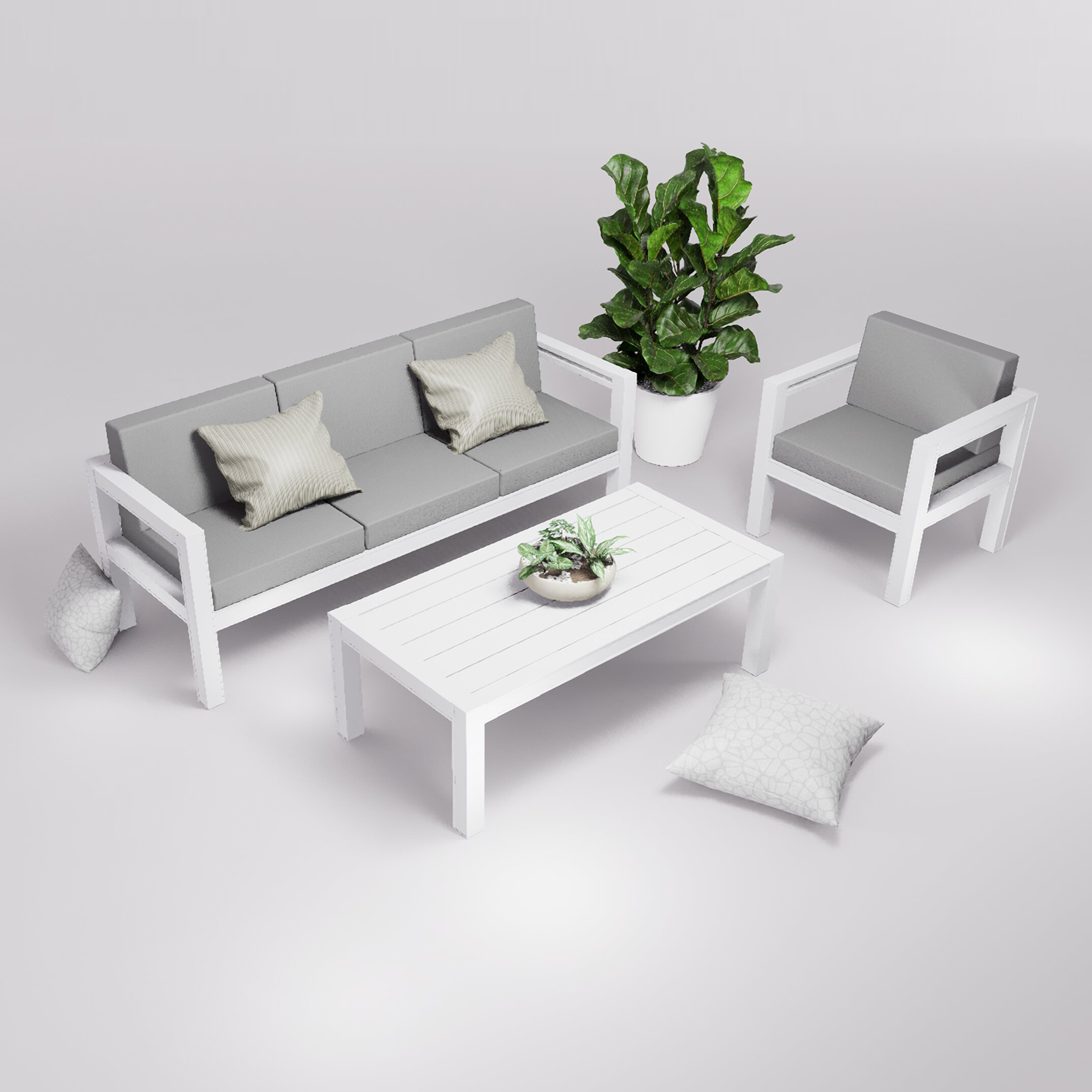 Salon de jardin 4 places accoudoirs