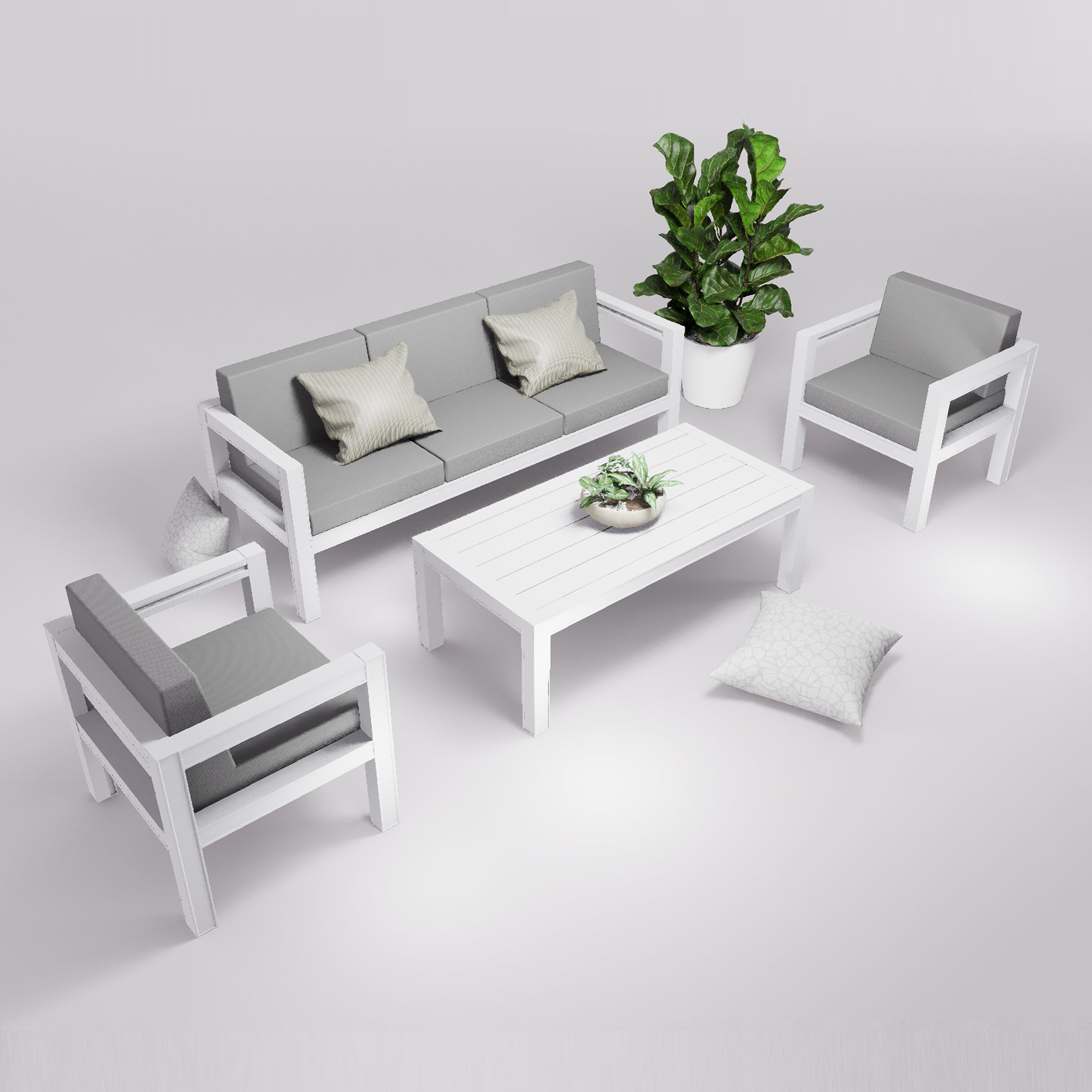 Salon de jardin 5 places accoudoirs