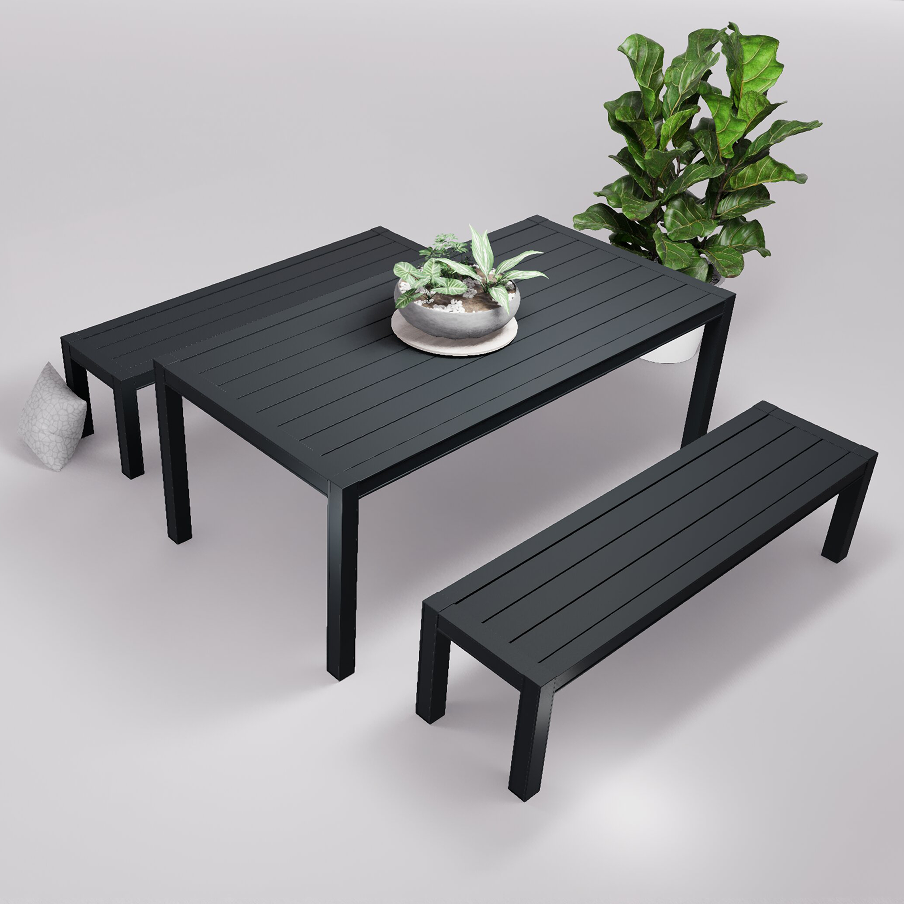 Table et bancs 6 places