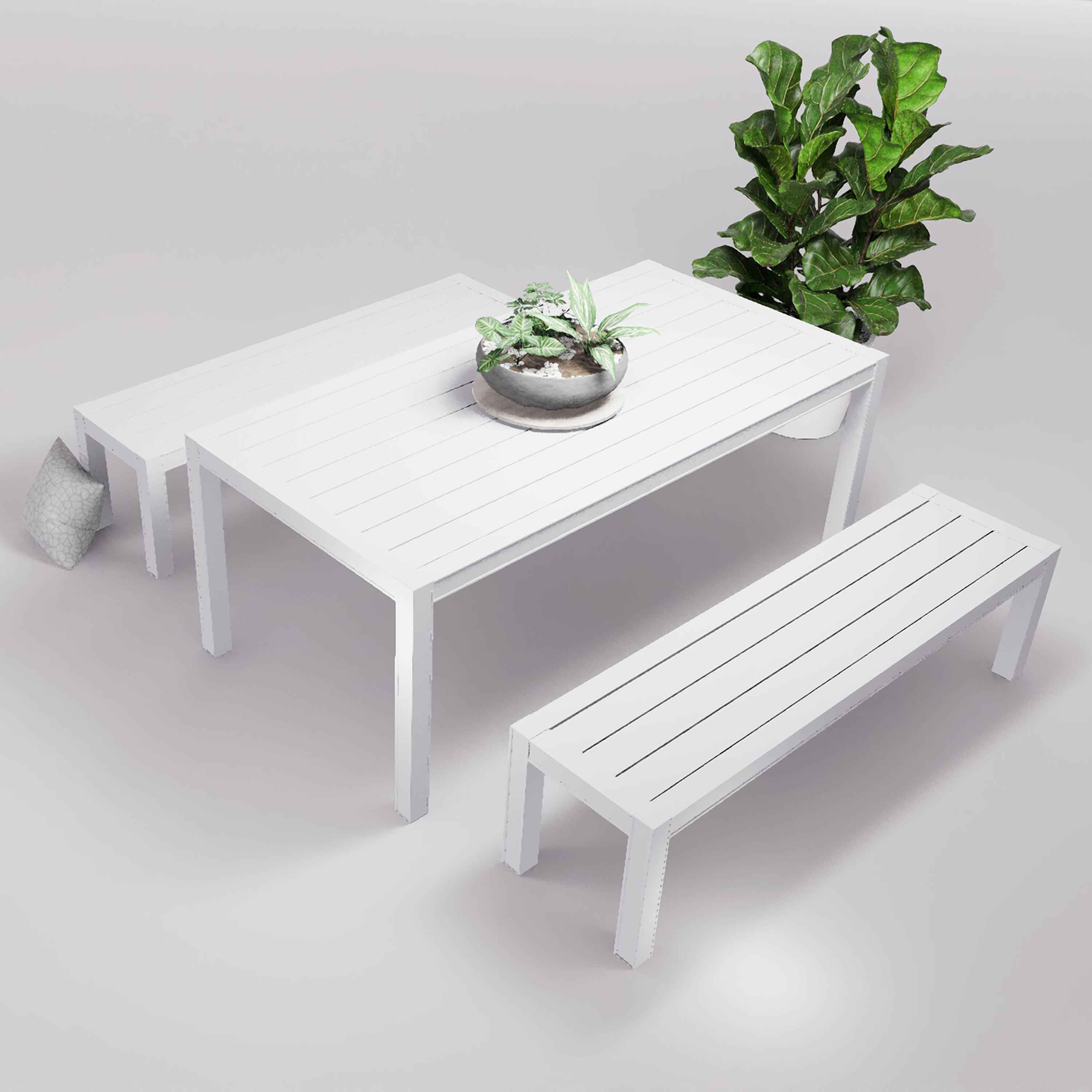 Table et bancs 6 places